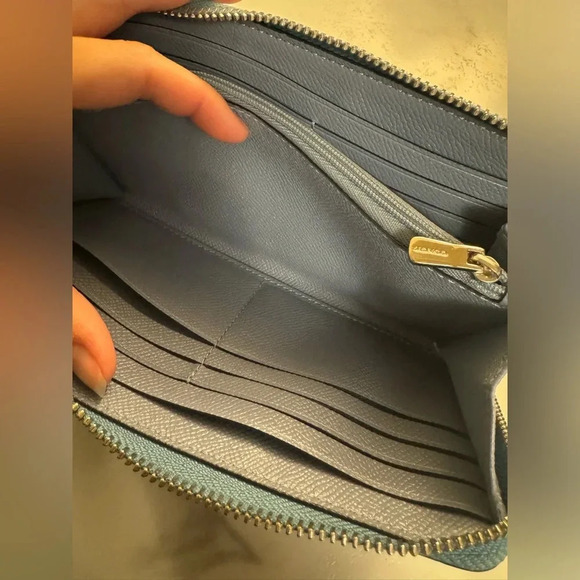 Coach accordion wallet Metallic blue - Picture 11 of 14